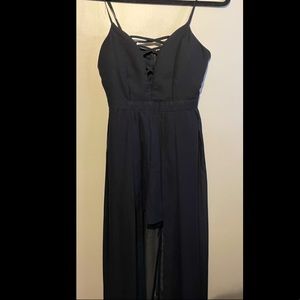 Black Romper Skirt Dress